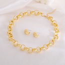 nouveau collier hiphop chane de perles rondes boucles d39oreilles en forme de C personnalit simplepicture10