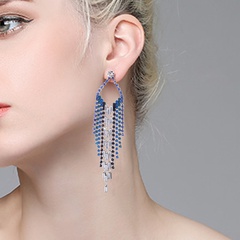 new style European and American fashion color rhinestone tassel earrings long earrings