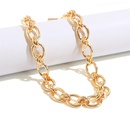 new geometric retro sweater chain golden round bead chain fashion OT buckle necklacepicture11