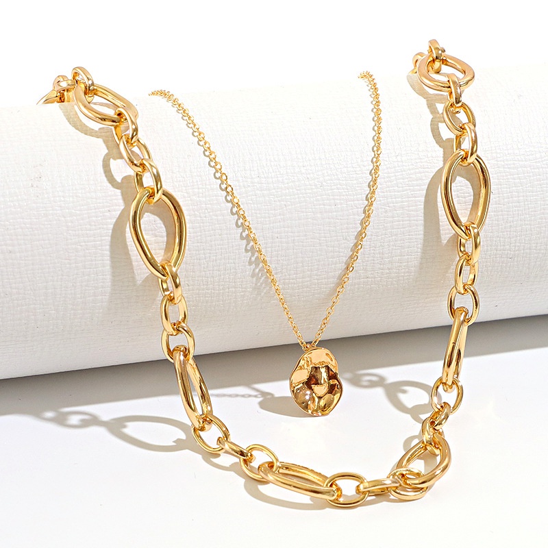 new decoration fashion personality metal chain simple necklace bump pendant clavicle chain