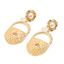 Personalized diamondstudded pearl hollow earrings creative lock earrings temperament fashion earringspicture9