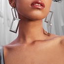 Creative personality square earrings temperament Korean diamond pearl long earringspicture8