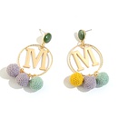 Korean version of the new fashion ball personality alloy letter earrings temperament trend earrings wholesalepicture8