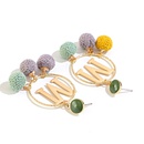 Korean version of the new fashion ball personality alloy letter earrings temperament trend earrings wholesalepicture10