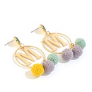Korean version of the new fashion ball personality alloy letter earrings temperament trend earrings wholesalepicture11