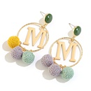 Korean version of the new fashion ball personality alloy letter earrings temperament trend earrings wholesalepicture12
