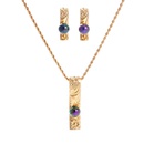 Fashion style color inlaid pearl necklace earrings set wholesalepicture10