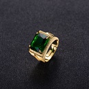 Crossborder popular emerald retro style square ethnic ring gold plated open ringpicture9