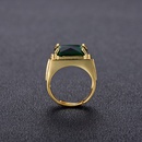 Crossborder popular emerald retro style square ethnic ring gold plated open ringpicture11