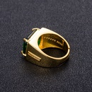 Crossborder popular emerald retro style square ethnic ring gold plated open ringpicture12