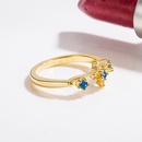 Korean diamond and sea blue zircon blue crystal gold index finger ring fashion jewelrypicture12