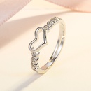 Korean full zircon heart simple heartshaped zircon index finger ring jewelrypicture10