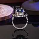 oval sea blue tray stone European and American retro plated ring jewelrypicture12