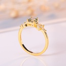 European and American diamondset zircon emerald gold color ring jewelrypicture10