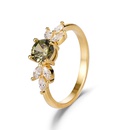 European and American diamondset zircon emerald gold color ring jewelrypicture8