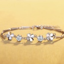 Korean copperplated diamond fourleaf clover bracelet wholesalepicture9