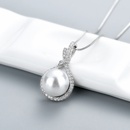 Korean version inlaid full diamond zircon pearl pendant imitation natural pearl necklace fashion jewelrypicture7