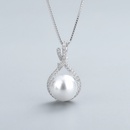Korean version inlaid full diamond zircon pearl pendant imitation natural pearl necklace fashion jewelrypicture8