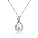 Korean version inlaid full diamond zircon pearl pendant imitation natural pearl necklace fashion jewelrypicture11