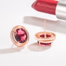 Korean version of diamondstudded zircon oval earrings red eggshaped earrings fashion jewelrypicture10