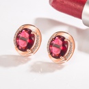 Korean version of diamondstudded zircon oval earrings red eggshaped earrings fashion jewelrypicture11