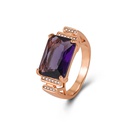 crossborder zircon imitation amethyst gold rose gold fourclaw amethyst ring jewelrypicture8