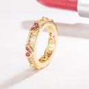Diamond Red Corundum Heart Ring Europe and America Gold Rose Love Heart Ring Jewelrypicture9