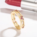 Diamond Red Corundum Heart Ring Europe and America Gold Rose Love Heart Ring Jewelrypicture10