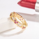 Diamond Red Corundum Heart Ring Europe and America Gold Rose Love Heart Ring Jewelrypicture12