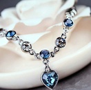 Korean copperplated heart crystal heartshaped blue crystal bracelet wholesalepicture11