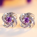 Korean diamond fourleaf clover earrings simple ear jewelry wholesalepicture8