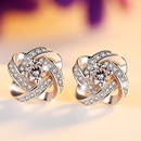 Korean diamond fourleaf clover earrings simple ear jewelry wholesalepicture9