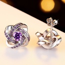 Korean diamond fourleaf clover earrings simple ear jewelry wholesalepicture10