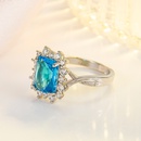 brushed blue zircon fashion jewelry inlaid full diamond blue crystal ringpicture9