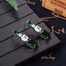 Fashion diamondencrusted zircon emerald copper earrings jewelrypicture11