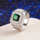 zircon emerald European and American blue crystal ring jewelrypicture9