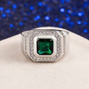 zircon emerald European and American blue crystal ring jewelrypicture10