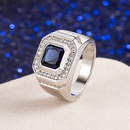 zircon emerald European and American blue crystal ring jewelrypicture12