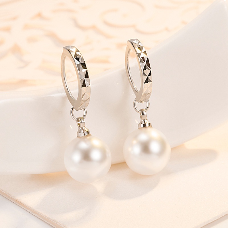 Korean silverplated car flower pearl earrings female copper earrings fashion ear jewelry wholesale