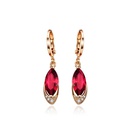 Korean rose crystal long earrings female ruby diamond long copper earringspicture9
