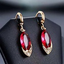 Korean rose crystal long earrings female ruby diamond long copper earringspicture10