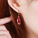 Korean rose crystal long earrings female ruby diamond long copper earringspicture12