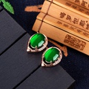 Retro ethnic dropshaped green chalcedony earrings diamond earrings jewelrypicture10