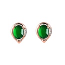 Retro ethnic dropshaped green chalcedony earrings diamond earrings jewelrypicture12