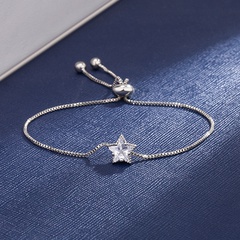 Korean style diamond-studded five-pointed star copper bracelet wholesale