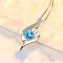 Korean version blue crystal pendant simple fashion diamond crystal clavicle chain jewelry wholesalepicture9