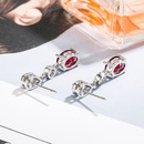 Korean diamond rose ruby long copper earrings wholesalepicture10