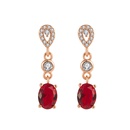 Korean diamond rose ruby long copper earrings wholesalepicture12