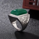 Ethnic domineering green agate retro green chalcedony ring simple fashion jewelrypicture10