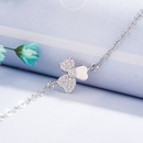 Korean version of the new clover flower diamond zircon leaf copper braceletpicture8
